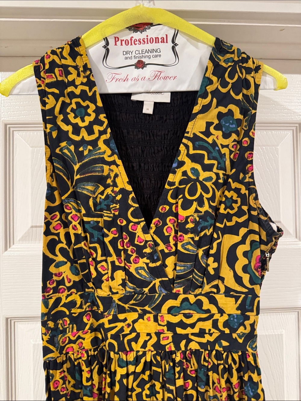 Cleobella Black & Yellow Floral V-Neck Tunic